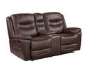 Stetson Brown Manual Motion Reclining Loveseat With Console