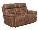 Brock Cinnamon Dual-Power Reclining Loveseat With Console