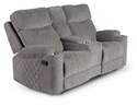 Crawford Gray Manual Reclining Console Loveseat