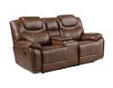 Boardwalk Brown Manual Reclining Loveseat With Console