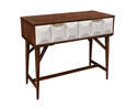 Ginny White & Walnut Console Table