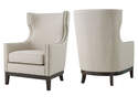 Roswell Beige Linen Wing Back Chair