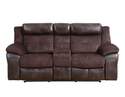 Pueblo Coffee Leatherette Manual Reclining Loveseat With Console