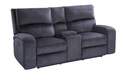 Lovell Charcoal Power Reclining Loveseat With Console