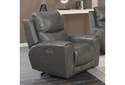 Laurel Gray Leather Power Head & Leg Rest Recliner