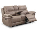 Isabella Loveseat With Console, Sand