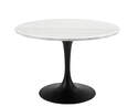 Colfax 45-Inch Round White Marble Top, Black Base Dining Table