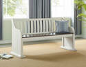 Joanna White Farmhouse Dining Bench With Back