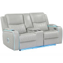 Luna Ice Vegan Leather Home Cinema Power Reclining Lovseat