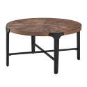 Chevron Rustic Wood 36-Inch Round Coffee Table