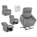 Danville Gray Leather Power-Lift Recliner With Heating & Massage