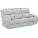 Luna Ice Vegan Leather Home Cinema Power Reclining Sofa