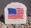 American Flag Engraved Stone
