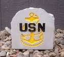 U.s. Navy Anchor Engraved Desk Stone