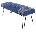 18 x 48 x 16-Inch Blue, Black And Cream Miriam Upholstered Bench