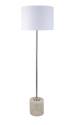 62 x 18 x 18-Inch Nickel Finish White Shade Ledger Floor Lamp