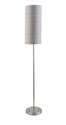 60-Inch Kyoto Brushed Nickel Floor Lamp With Light Gray Faux Silk Shade 