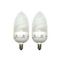 9-Watt Soft White B10 Bulged CFL Light Bulbs With Candelabra Base, 2-Pack