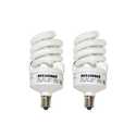 13-Watt Soft White Micro Mini Twist CFL Light Bulbs With Candelabra Base, 2-Pack