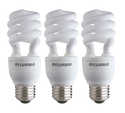 19-Watt Soft White Mini Twist CFL Light Bulbs, 3-Pack