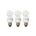 11-Watt Soft White Super Mini Twist CFL Light Bulbs, 3-Pack