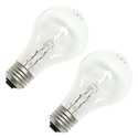 53-Watt Clear A19 Halogen Light Bulb, 2-Pack 