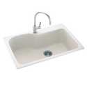 Swanstone Single Bowl Kitchen Sink 33x22 White