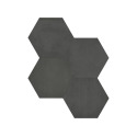 7-Inch x 8-Inch Graphite Hexagon Porcelain Tile