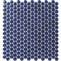 12-Inch X 12-Inch Glossy Cobalt Penny Round Mosaic Tile