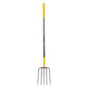 5-Tine Forged Manure Fork With Cushion End Grip On Hardwood Handle