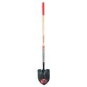 Round Point Shovel, SuperSocket And PowerStep, With Wood Handle And Cushion Grip