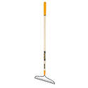 16-Tine Welded Bow Rake With Cushion End Grip On Hardwood Handle