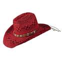 Red Ladies Western Fashion Hat