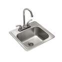 15 x 15 x 6-Inch Stainless Steel All-In-One Drop-In Bar/Utility Sink