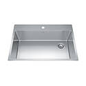 Topmount Single Bowl Workstation Kitchen Sink — Stainless Steel, Right Hand Drain