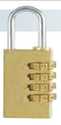 1-1/8-Inch 4-Dial Solid Brass Combination Padlock