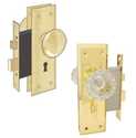 Mortise Skeleton Lock And Key Set With Glass Knob