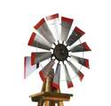 Galvanized Red-Tipped Windmill Head