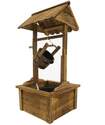 44-Inch Brown Wooden Wishing Well Fountain  