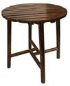 Char-Log Slatted Round Bar Table