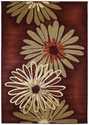 5-Foot 3-Inch X 7-Foot 6-Inch Contours Collection Dahlia Terracotta Area Rug