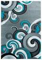 5-Foot 3-Inch X 7-Foot 6-Inch Bristol Turquoise & Gray Area Rug