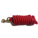 10-Foot Red Poly Lead Rope With Brass Bolt Snap