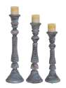 Wood Candle Stand, Set Of 3