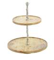 14 x 18-Inch Wood & Aluminum 2-Tier Tray