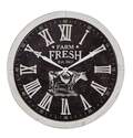 24-Inch Round Wooden Farm Fresh Wall Clock