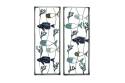 11 x 29-Inch Blue Metal Coastal Fish Wall Sign, Assorted Styles, Each