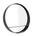 24-Inch Black Metal Contemporary Wall Mirror