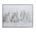 48 x 36-Inch Gray Contemporary City Framed Wall Art
