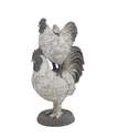 White Polystone Farmhouse Rooster Sculpture